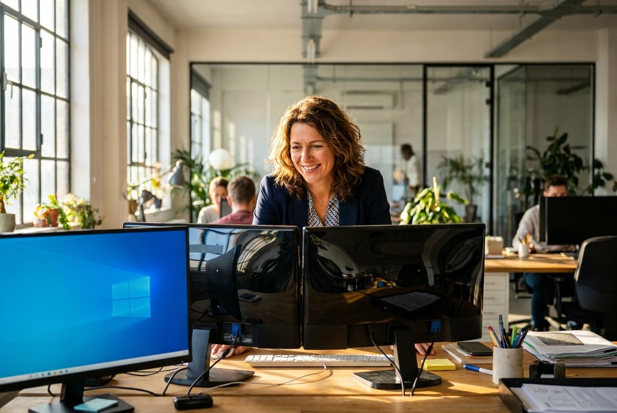 Büroarbeitsplatz mit Monitor