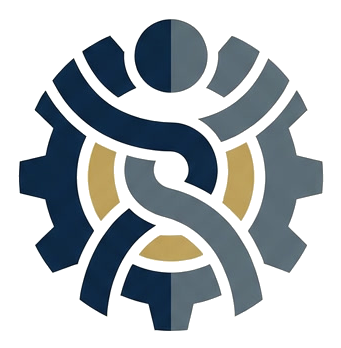 Logo Die Tagelöhner GmbH – Zahnrad mit Figuren